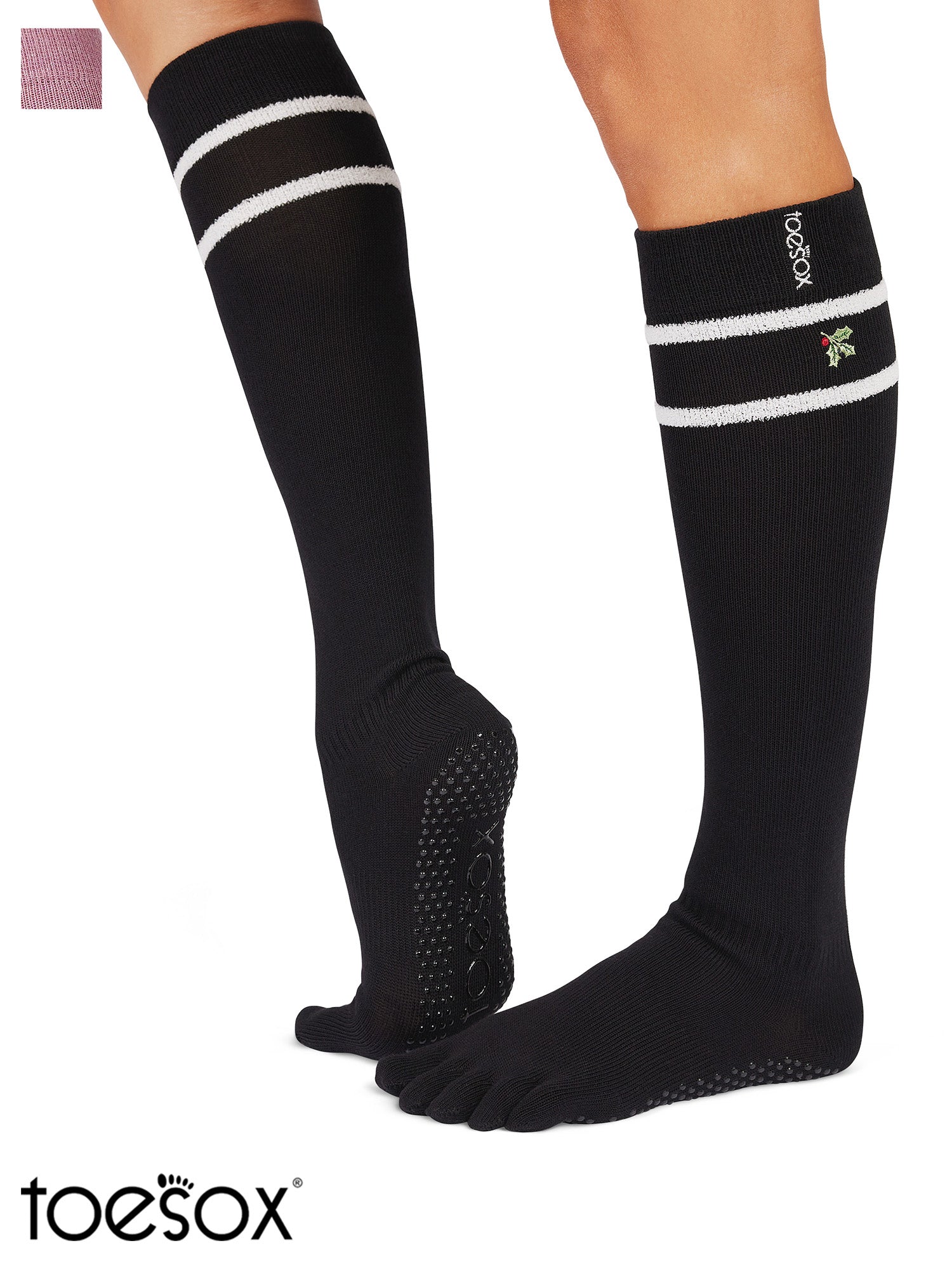 ToeSox] グリップ ソックス 5本指 スクランチ Knee High（Full-Toe