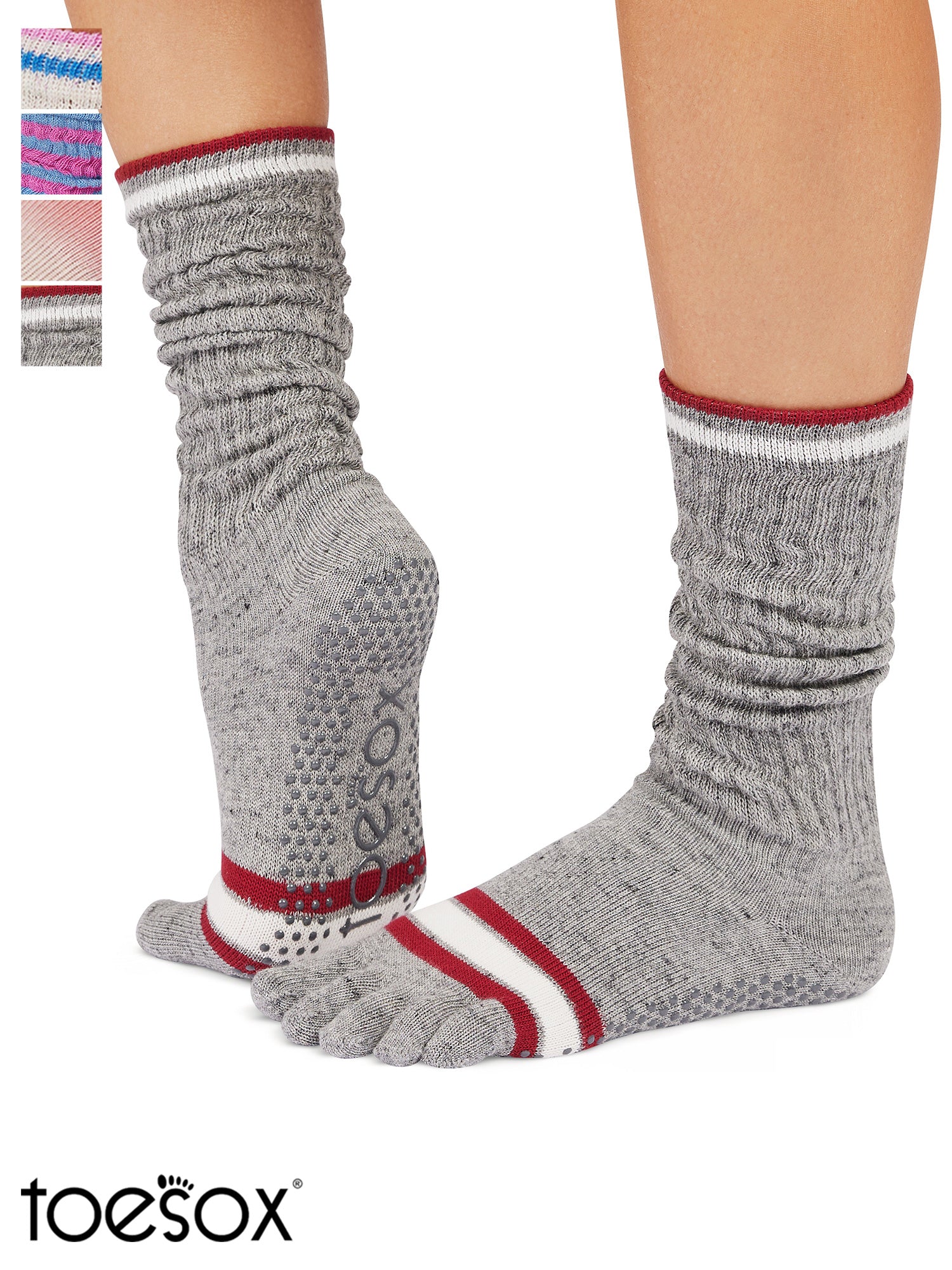 ToeSox] グリップ ソックス 5本指 スラウチ（Full-Toe／つま先あり