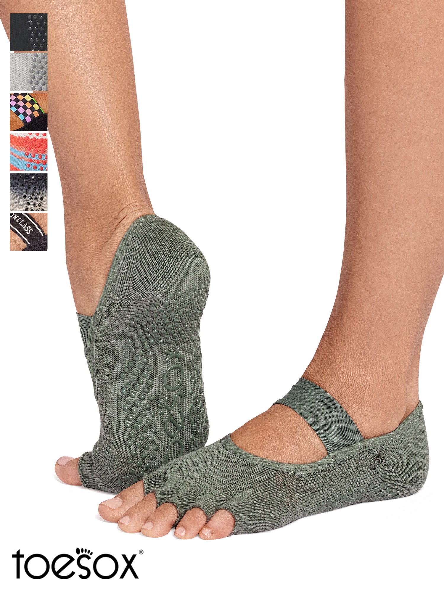 ToeSox] グリップ ソックス 5本指 ミア（Half-Toe／つま先なし