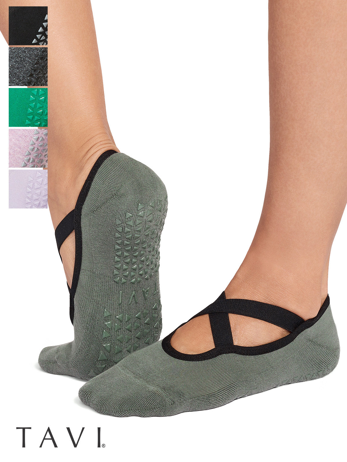 TAVI] ピラティス 靴下 クロエ グリップ ソックス ／ ヨガ 滑り止め付