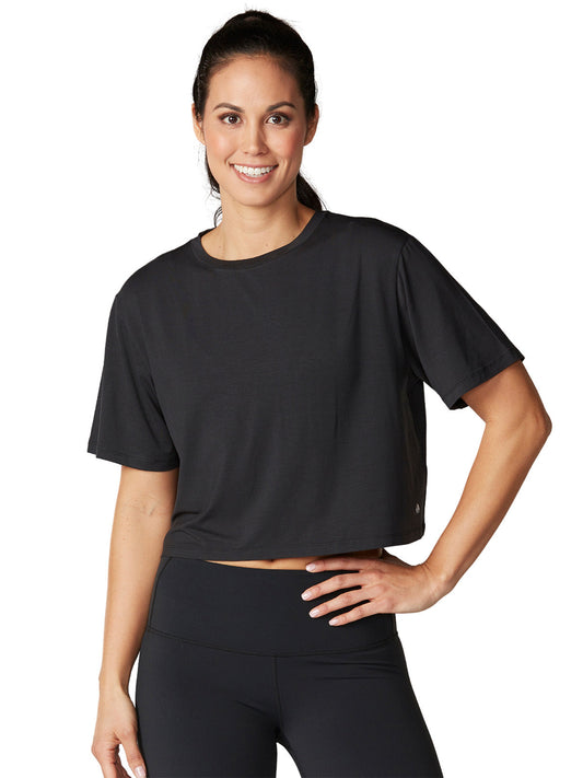 [春クーポン][TAVI] クロップ Tシャツ CROP TEE／ ヨガ トップス ピラティス クロップド丈 通気性