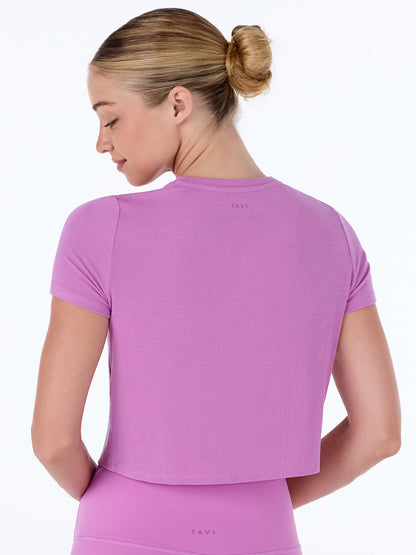 [TAVI] Crop T-shirt CROP TEE / Yoga tops Pilates cropped length breathable