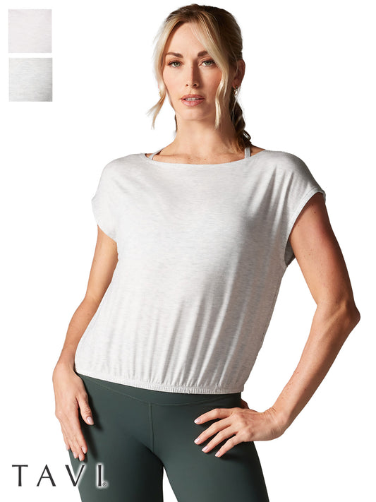 [TAVI] Crop T-shirt CROP TEE / Yoga tops Pilates cropped length breathable