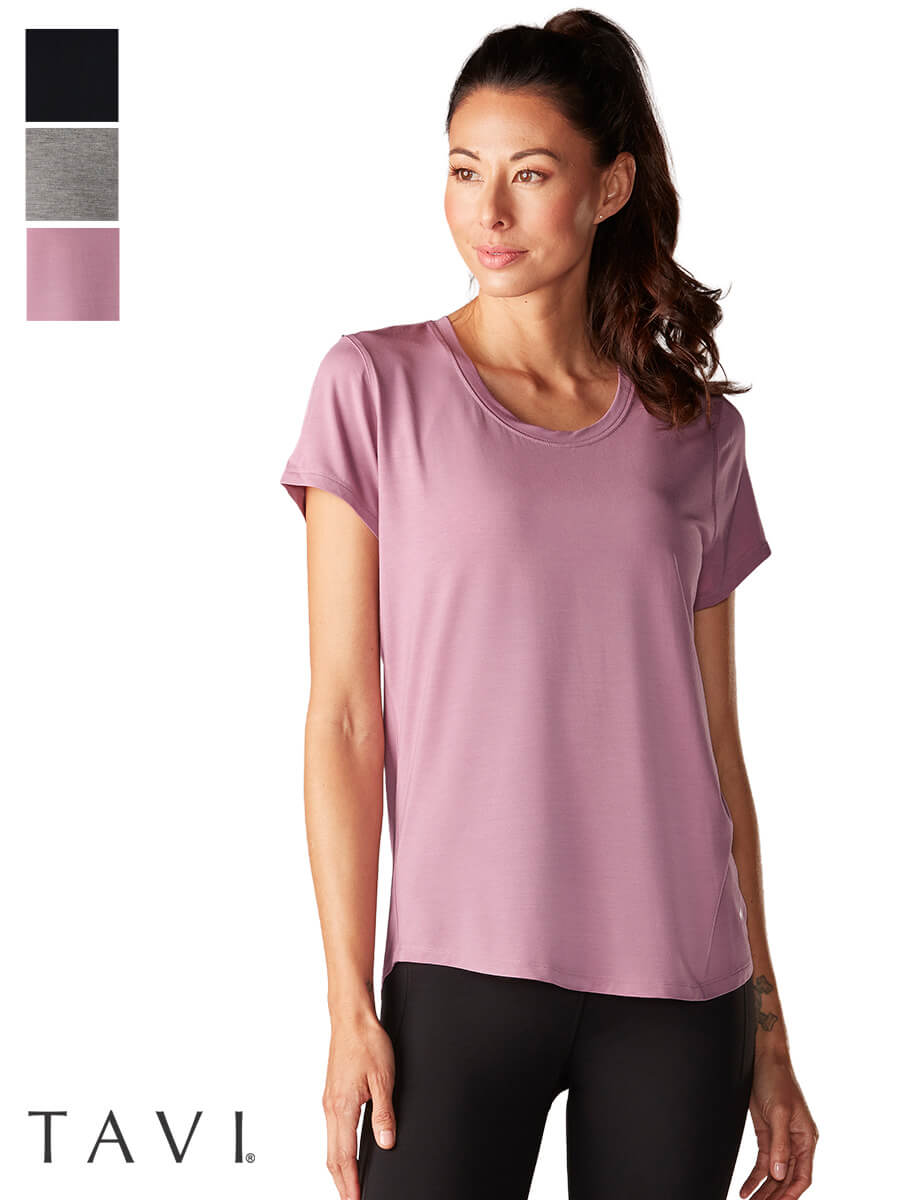 70%OFF[SALE][TAVI] キャップ スリーブ Tシャツ Cap Sleeve Tee／ヨガ トップス ピラティス 吸汗 速乾 半袖 [DRT]