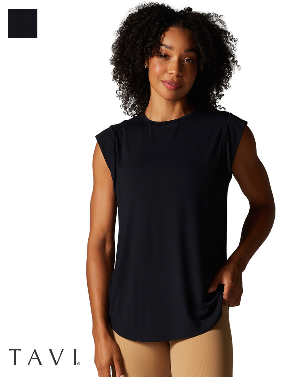 80%OFF[SALE][TAVI] キャップ スリーブ Tシャツ Cap Sleeve Tee／ヨガ トップス ピラティス 吸汗 速乾 半袖 [DRT]