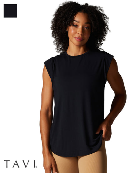 80%OFF[SALE][TAVI] キャップ スリーブ Tシャツ Cap Sleeve Tee／ヨガ トップス ピラティス 吸汗 速乾 半袖 [DRT]