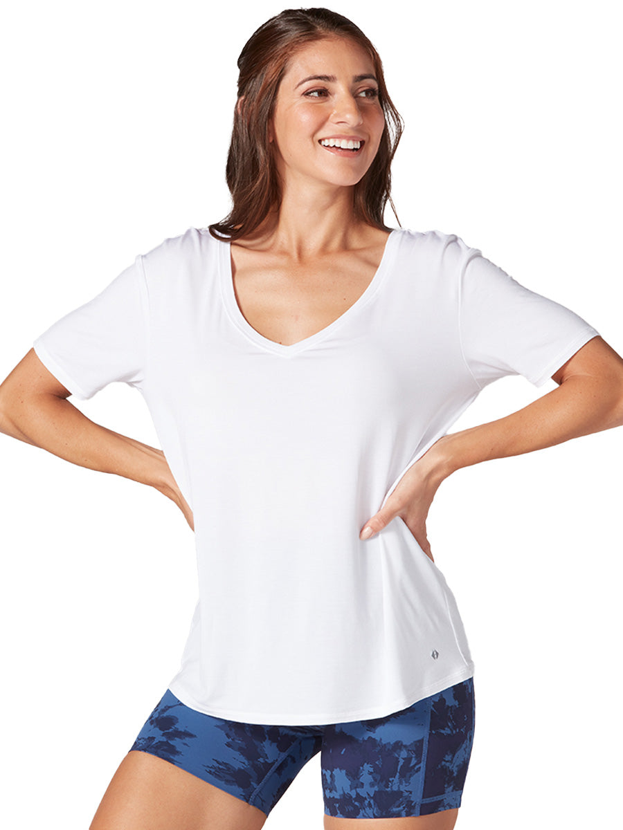 80%OFF[SALE][TAVI]エブリデイ V ネック Tシャツ Everyday V-Neck Tee／ヨガ トップス ピラティス 吸汗 速乾 半袖[DRT][SS2412]