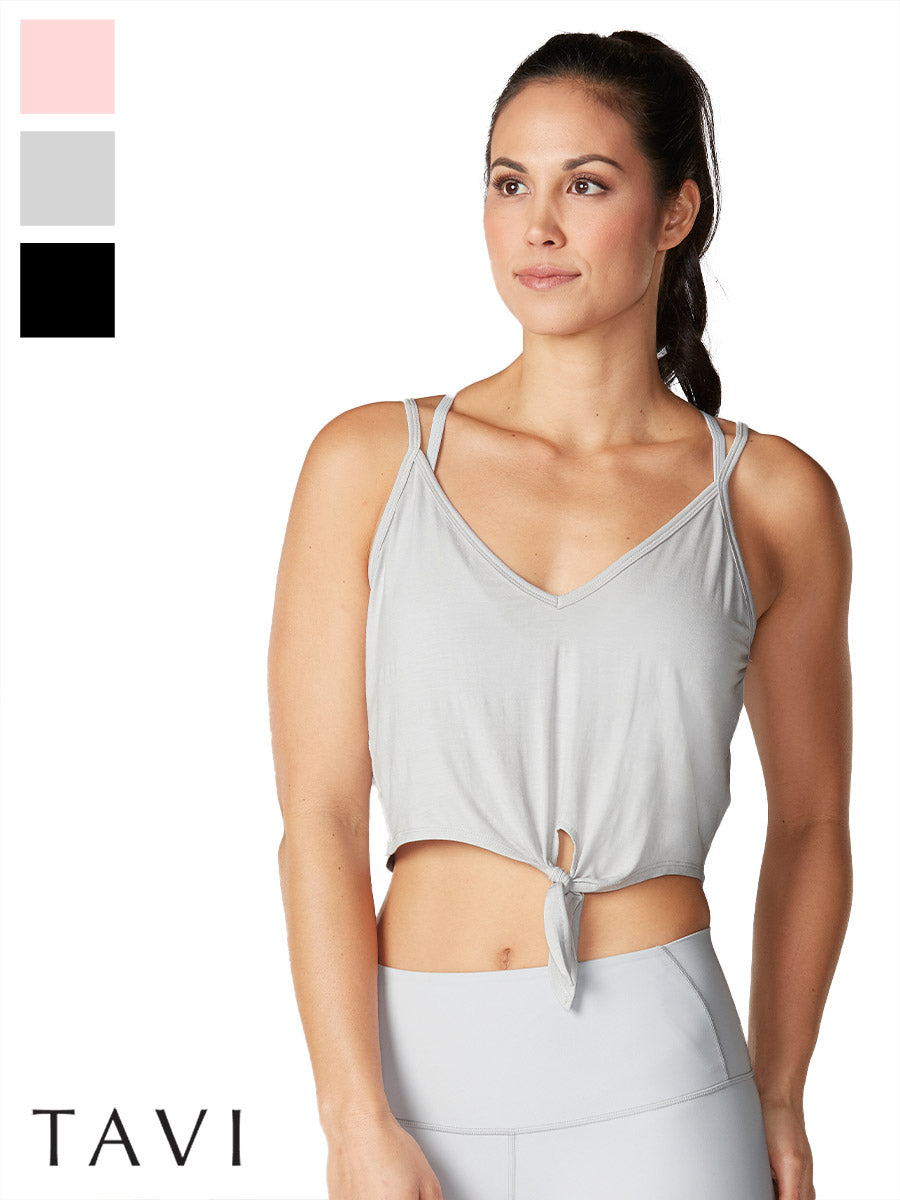 60%OFF[SALE][TAVI] Tie Front Tank / Yoga Tops Pilates Tank Sweat Wicking Quick Drying[DRT][SS2412]