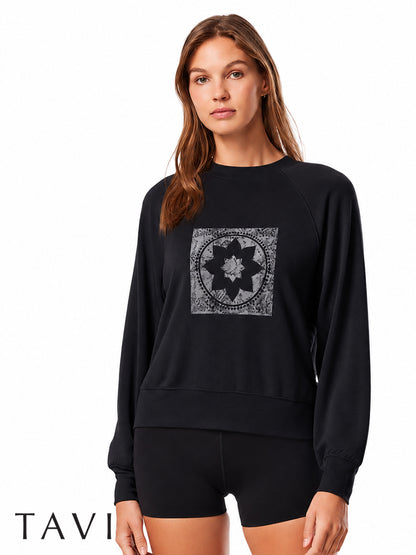 [TAVI] ClubPilates クルーネック スウェットシャツ Crew Neck Sweatshirt／ヨガ トップス ピラティス 吸汗 裏起毛 [CPJ]