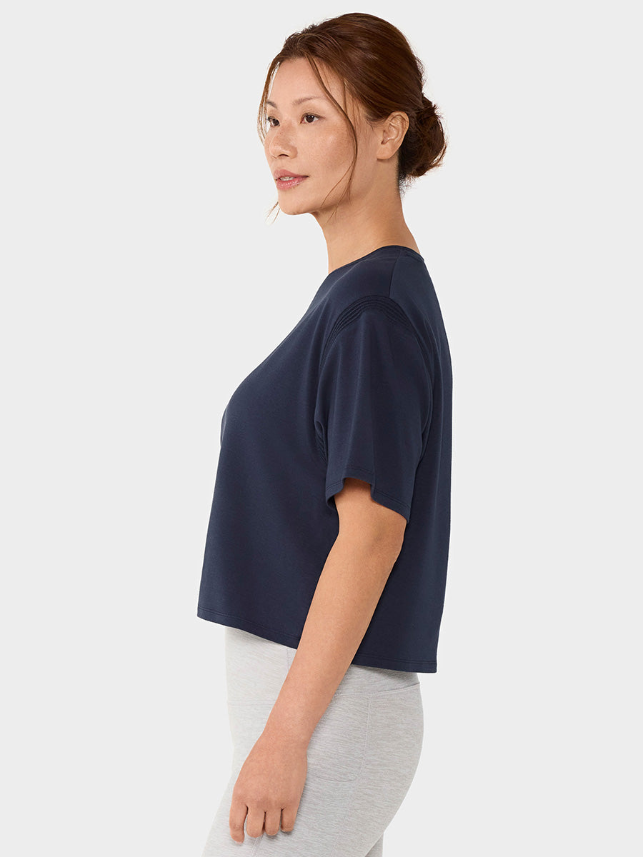 [春クーポン][TAVI] モーション Tee タビ レディース  トップス 半袖 ショート丈 クルーネック 26SS TOESOX
