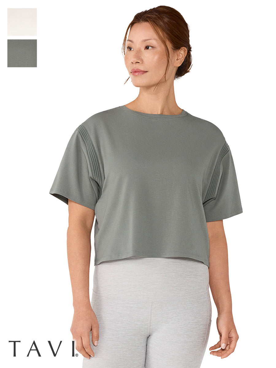[TAVI] モーション Tee タビ レディース  トップス 半袖 ショート丈 クルーネック 26SS TOESOX