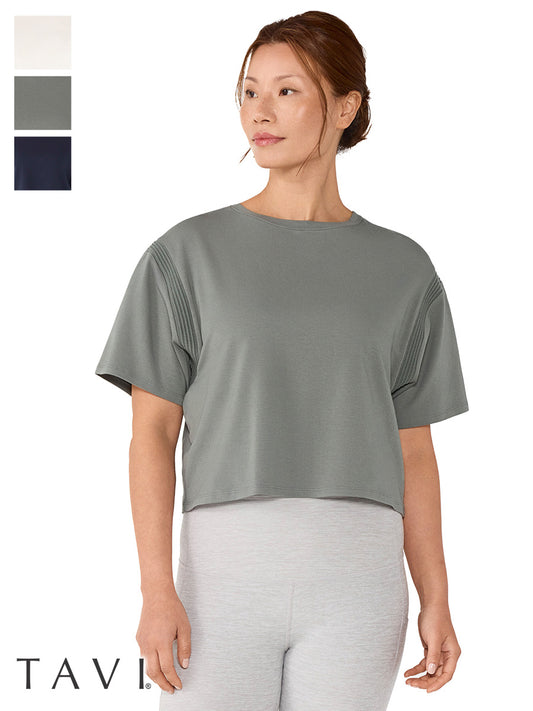 [TAVI] Crop T-shirt CROP TEE / Yoga tops Pilates cropped length breathable