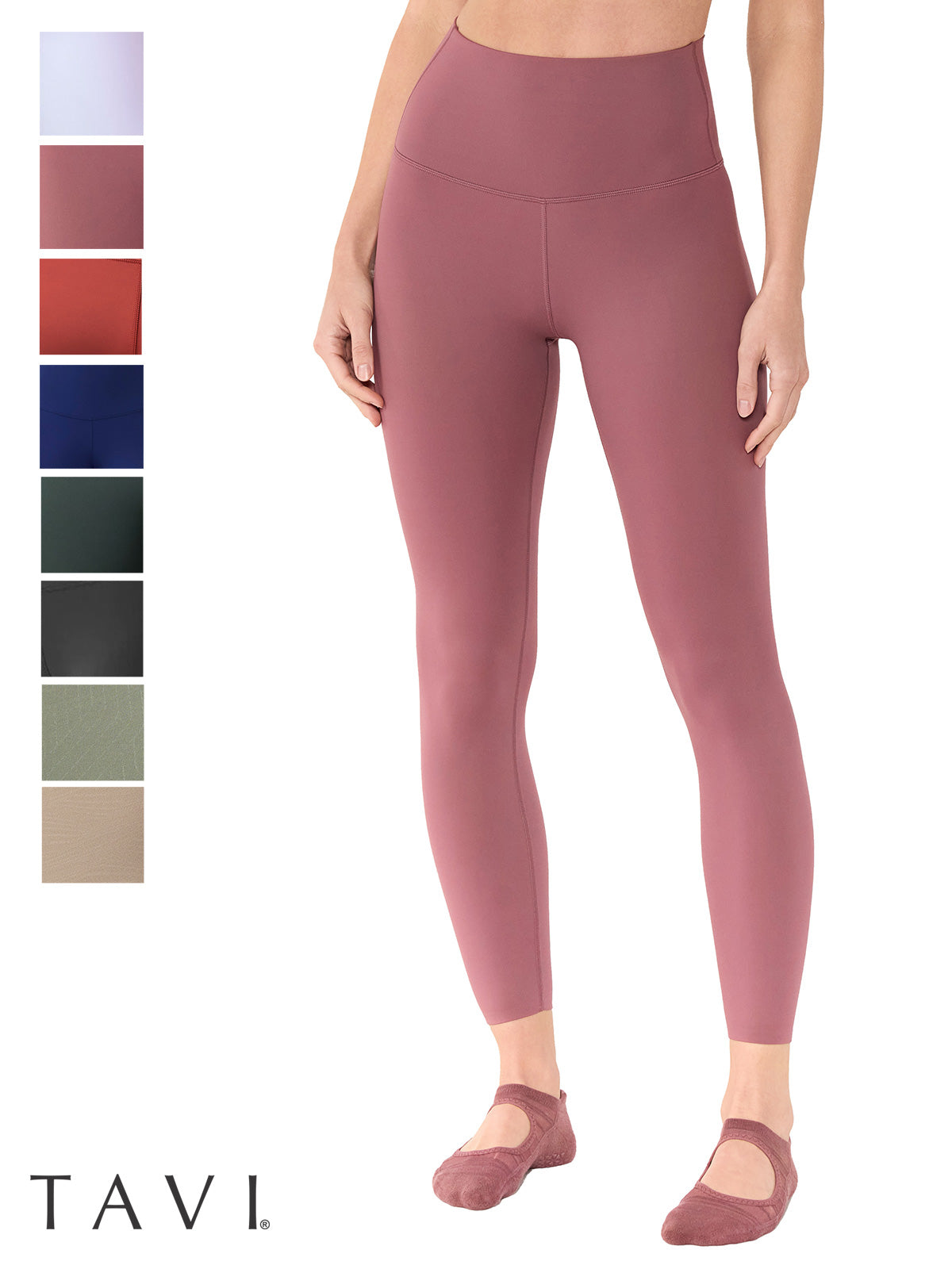 春クーポン][TAVI] ハイウエスト 7分丈 レギンス HIGH WAISTED