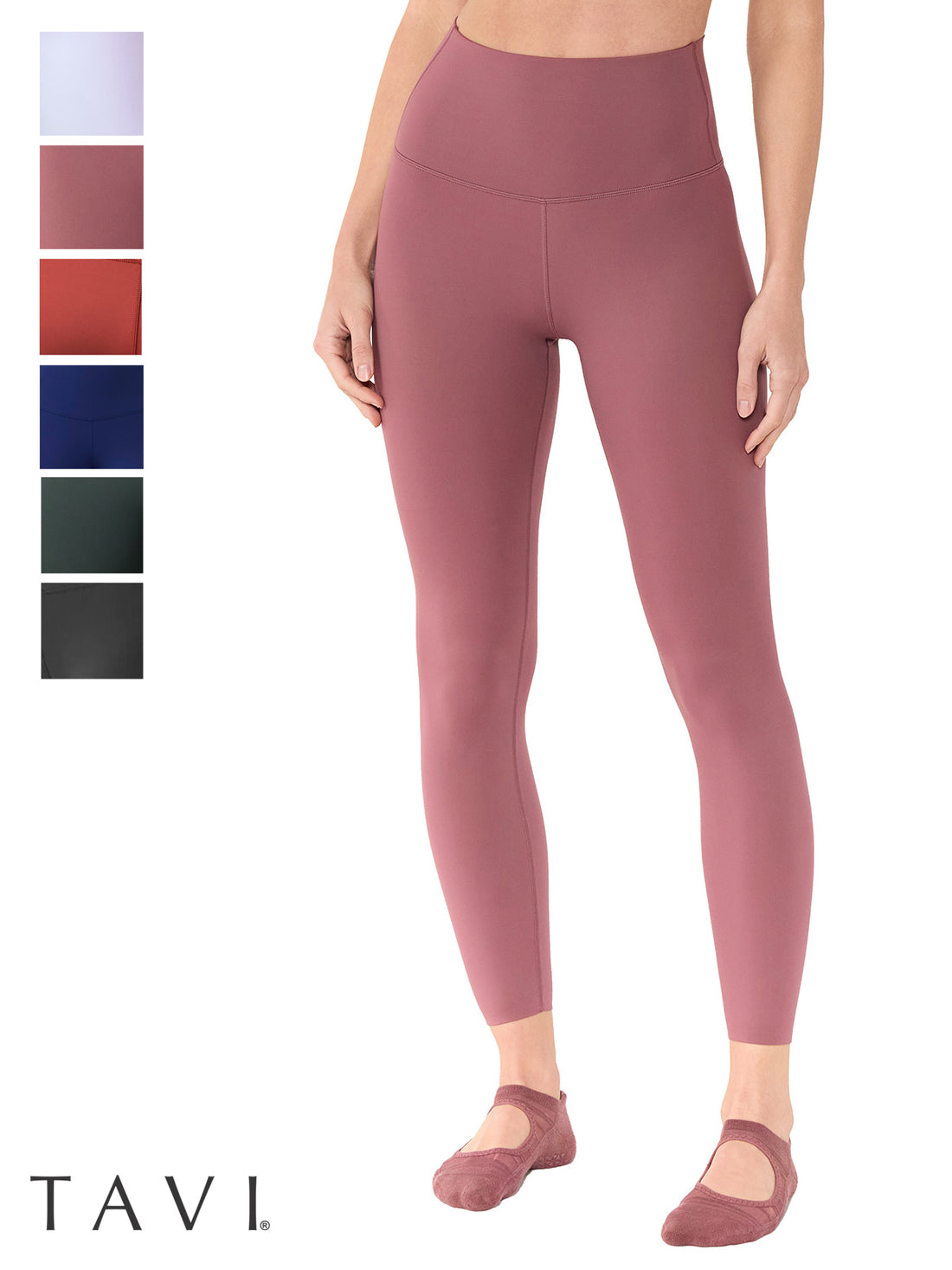 [TAVI] High Waist 7/8 Length Leggings HIGH WAISTED LEGGINGS / Yoga Bottoms Pilates Yoga Pants Beautiful Legs Beautiful Buttocks Body Coverage 24FW