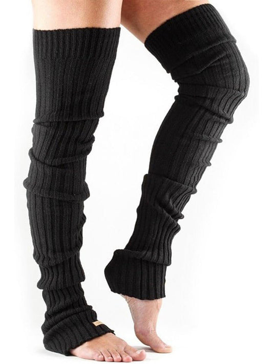 [ToeSox] レッグウォーマー（Thigh High）ロング ソックス ／ ヨガ 靴下 _ブラック