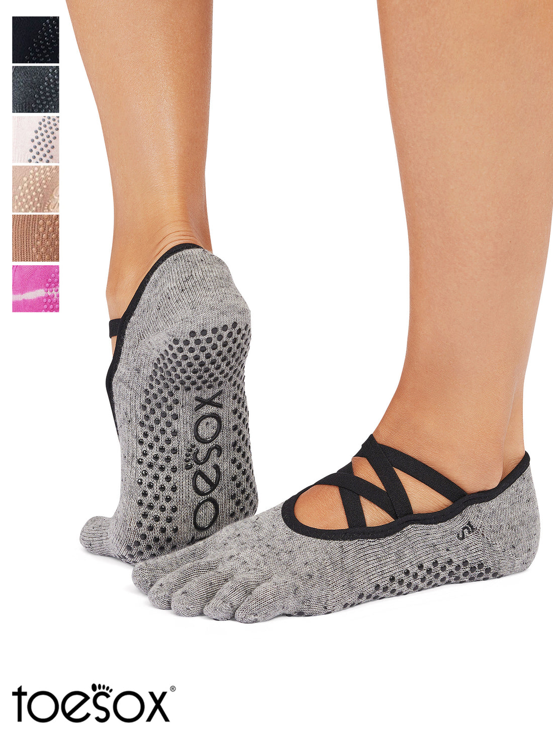 [ToeSox] Elle エル（Full-Toe／つま先あり） グリップ ソックス ／ ヨガ ピラティス 滑り止め付 靴下 25FW_D1