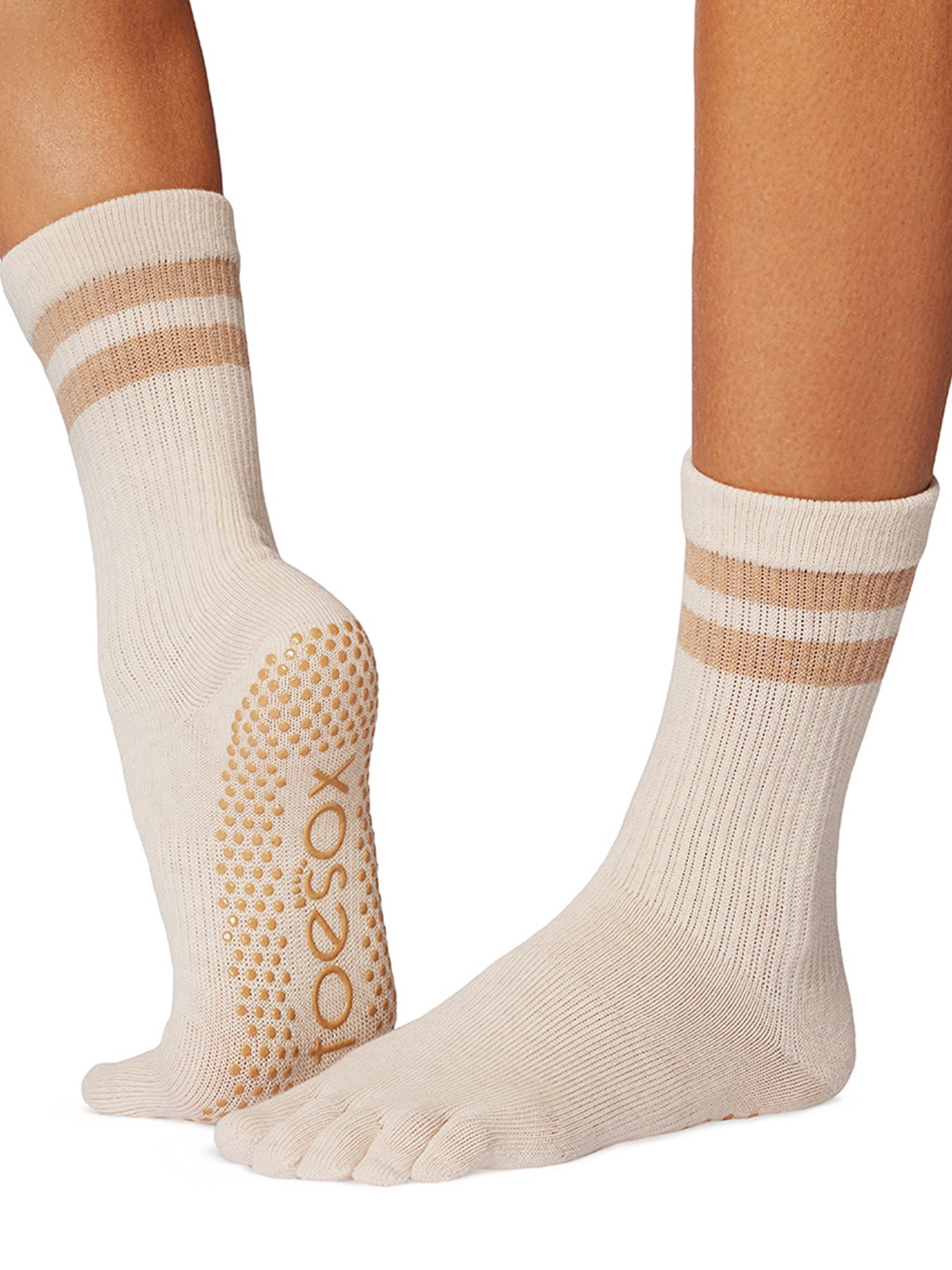 [ToeSox] Crew クルー（Full-Toe／つま先あり） グリップ ソックス／ ヨガ ピラティス 滑り止め付 靴下 クルー丈 26SS_D1