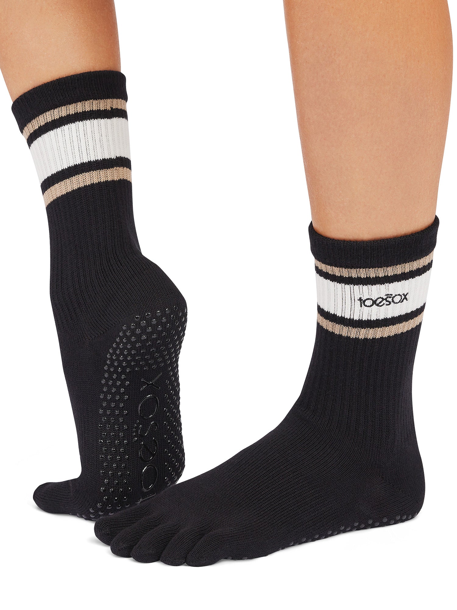 [ToeSox] Crew クルー（Full-Toe／つま先あり） グリップ ソックス／ ヨガ ピラティス 滑り止め付 靴下 クルー丈 26SS_D1