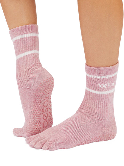 [ToeSox] Crew (Full-Toe) Grip Socks / Yoga Pilates Socks with Anti-Slip Crew Length 24FW_D3