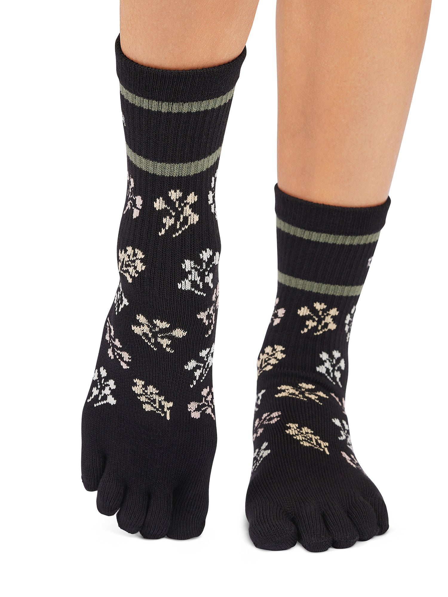 [ToeSox] Crew (Full-Toe) Grip Socks / Yoga Pilates Socks with Anti-Slip Crew Length 24FW_D3