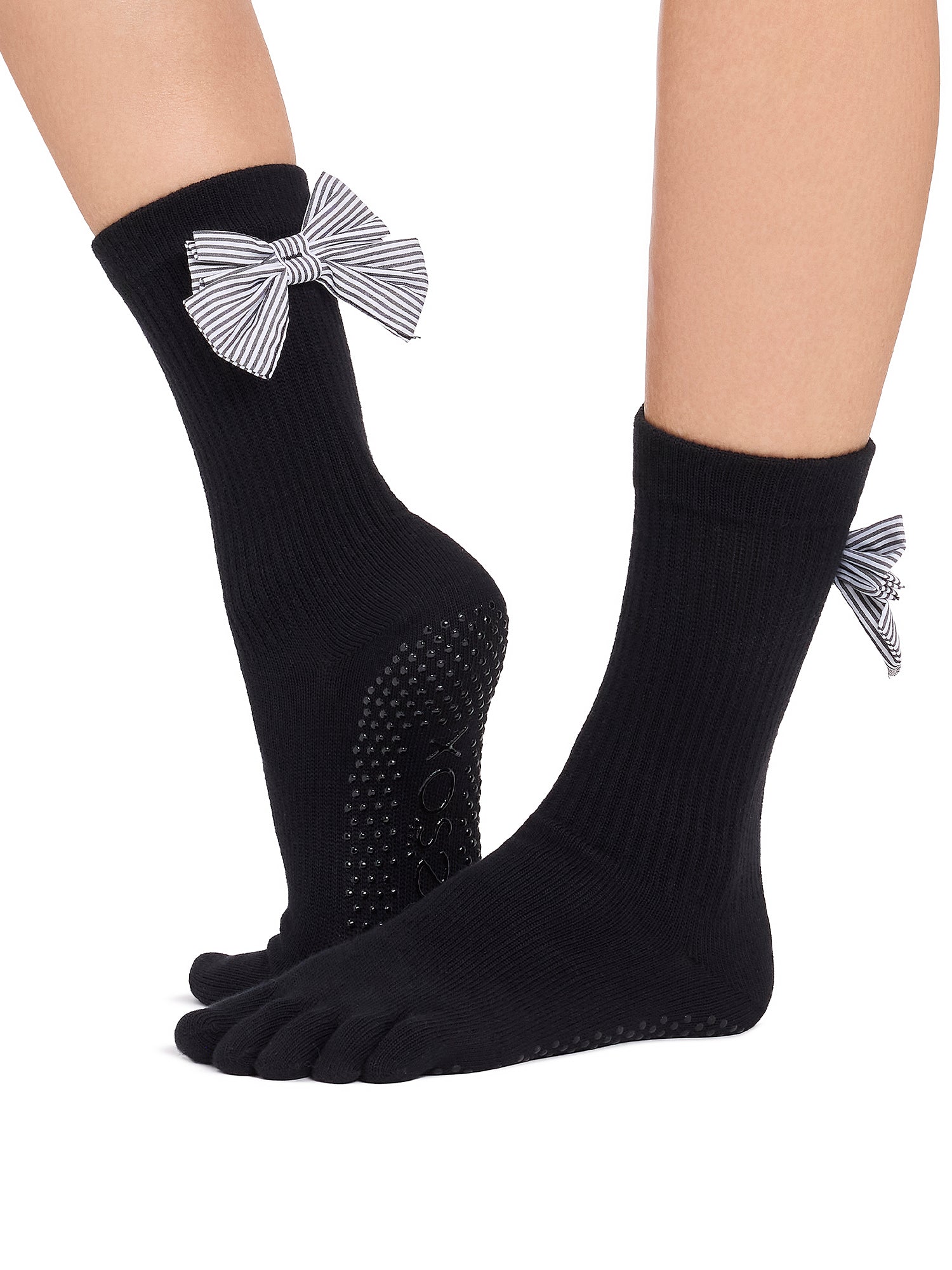 [ToeSox] Crew クルー（Full-Toe／つま先あり） グリップ ソックス／ ヨガ ピラティス 滑り止め付 靴下 クルー丈 26FW_D1