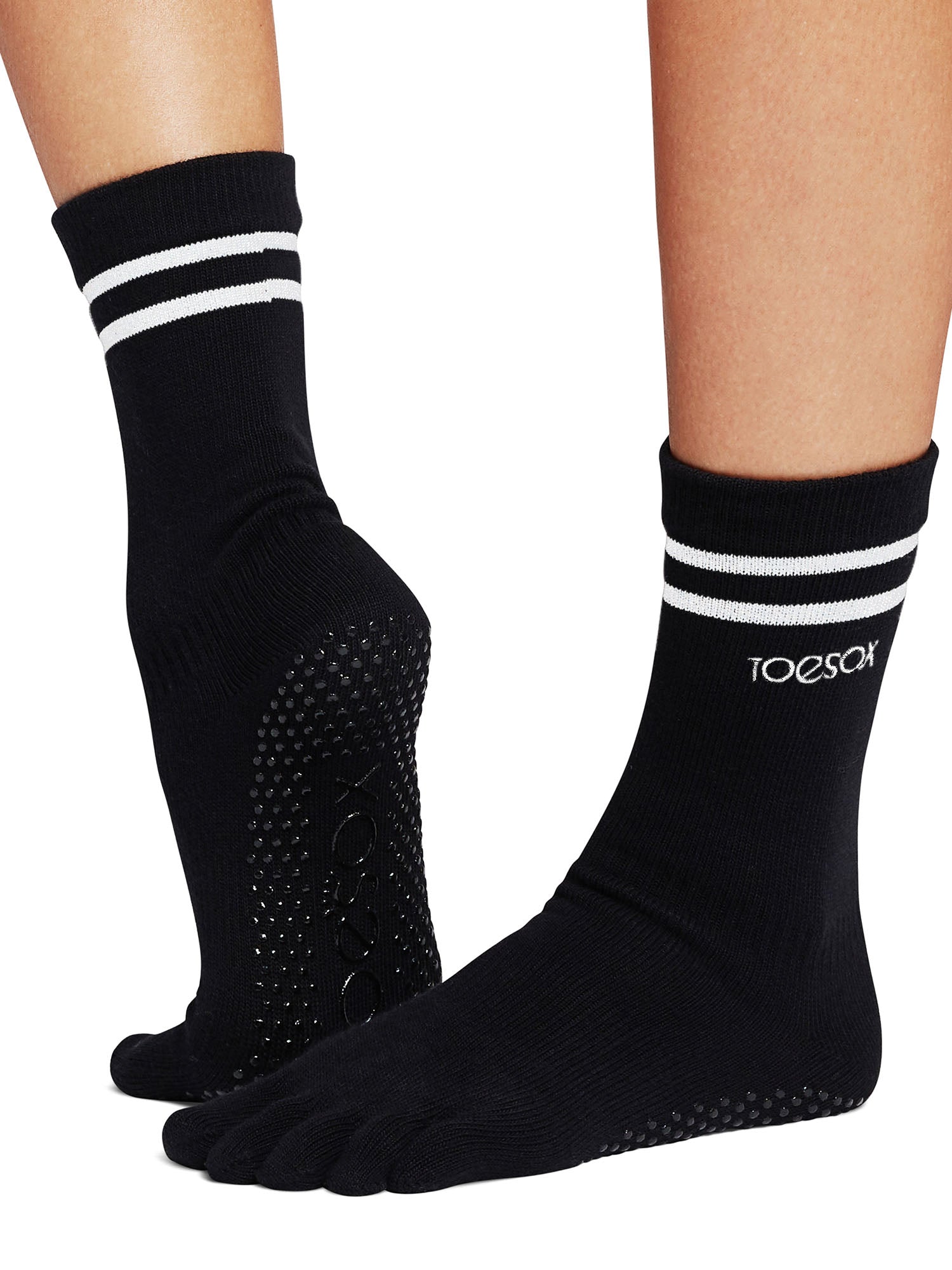 [ToeSox] Crew クルー（Full-Toe／つま先あり） グリップ ソックス／ ヨガ ピラティス 滑り止め付 靴下 クルー丈 26SS_D1