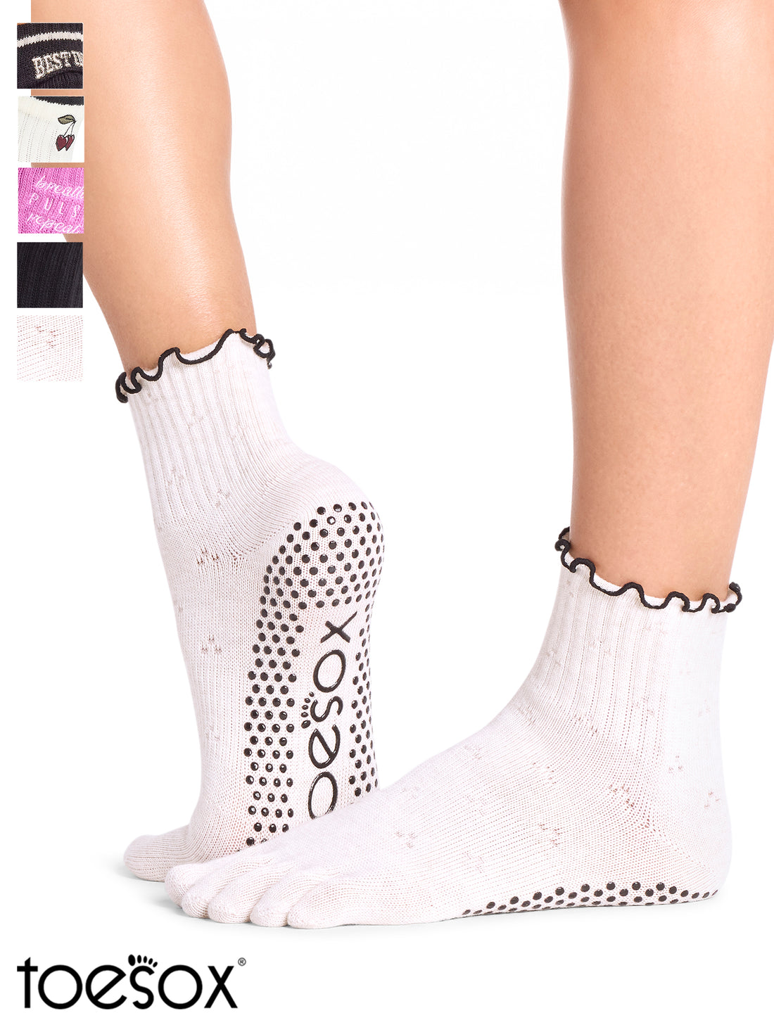 [ToeSox] Melody メロディー（Full-Toe／つま先あり） グリップ ソックス／ ヨガ ピラティス 滑り止め付 靴下 クルー丈 26FW_D1