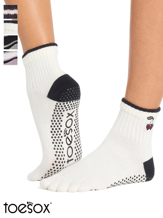 [ToeSox] Melody メロディー（Full-Toe／つま先あり） グリップ ソックス／ ヨガ ピラティス 滑り止め付 靴下 クルー丈 26SS_D1