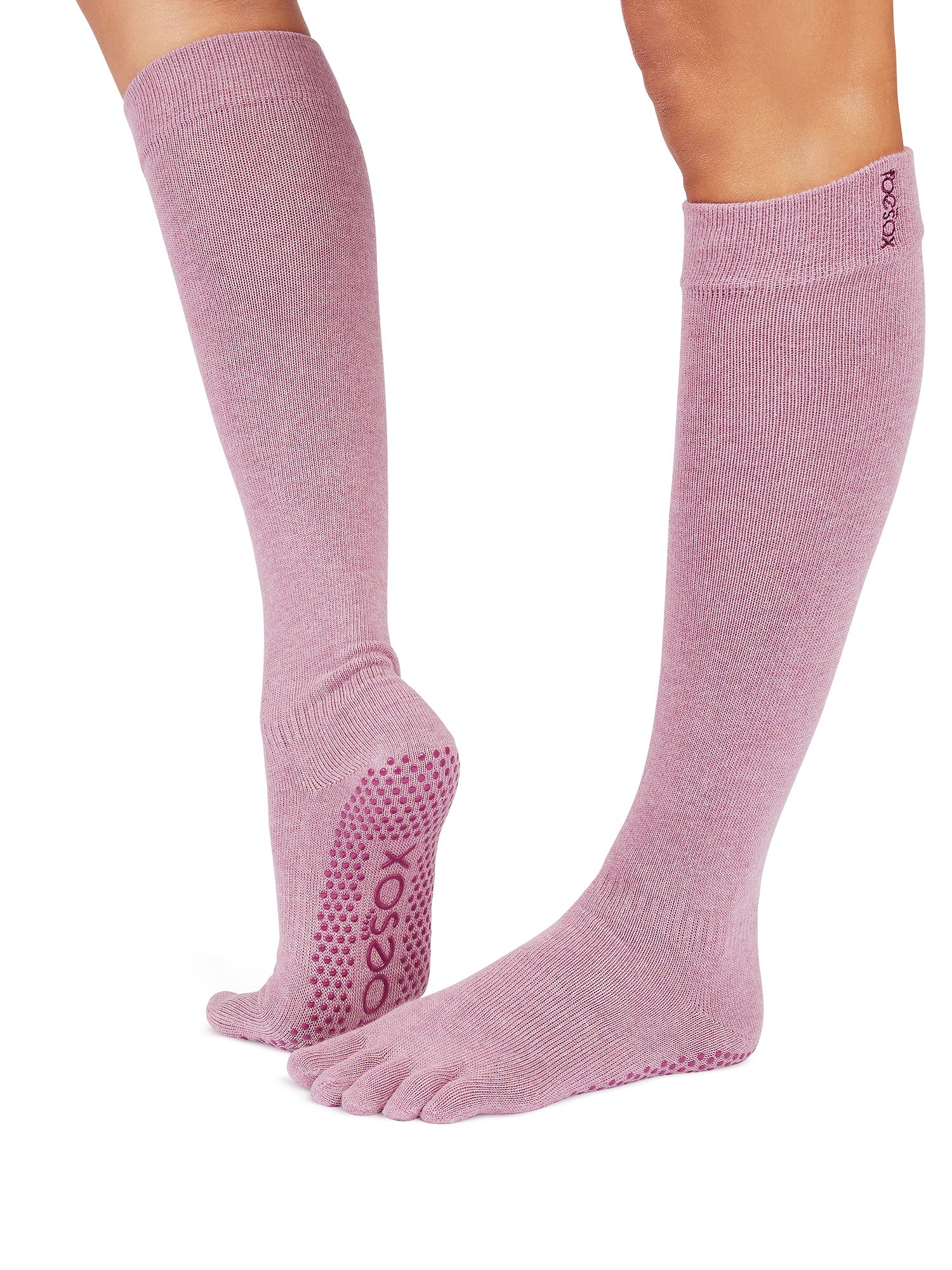 [ToeSox] Scrunch Knee High (Full-Toe) Grip Socks / Yoga Pilates Anti-Slip Socks High Socks 24FW_D3