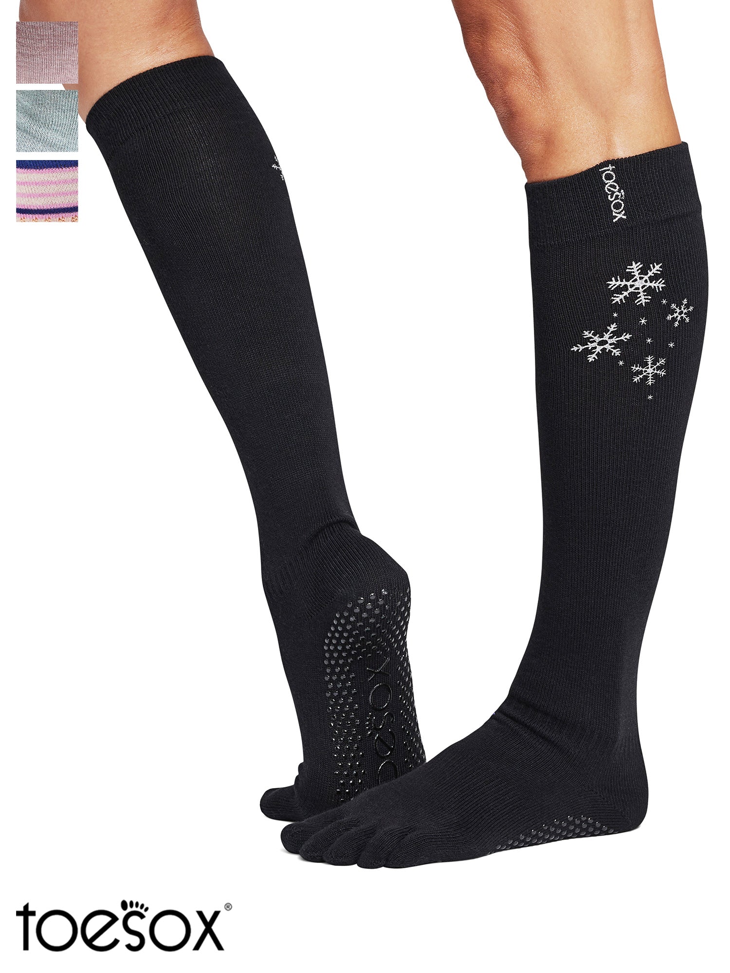 [ToeSox] Scrunch Knee High (Full-Toe) Grip Socks / Yoga Pilates Anti-Slip Socks High Socks 24FW_D3