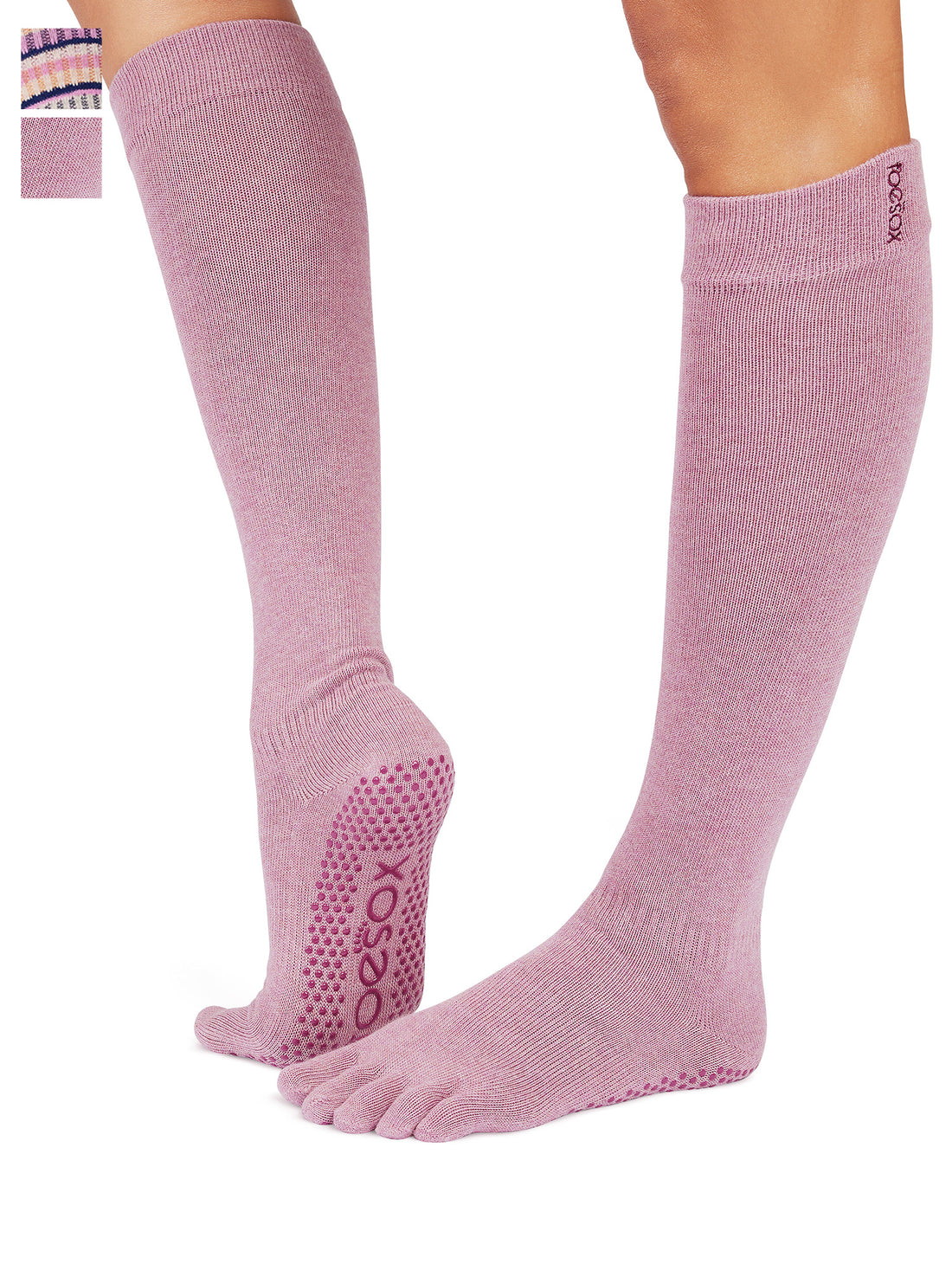[ToeSox] Scrunch スクランチ Knee High（Full-Toe／つま先あり） グリップ ソックス／ ヨガ ピラティス 滑り止め付 靴下 ハイソックス 25SS_D1