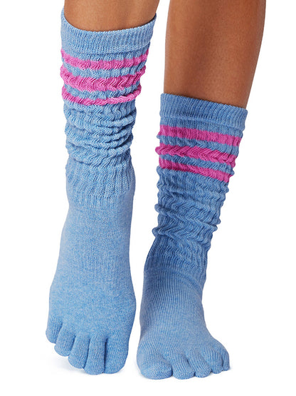 [ToeSox] Slouch (Full-Toe) Grip Socks / Yoga Pilates Socks with Anti-Slip Crew Length 24FW