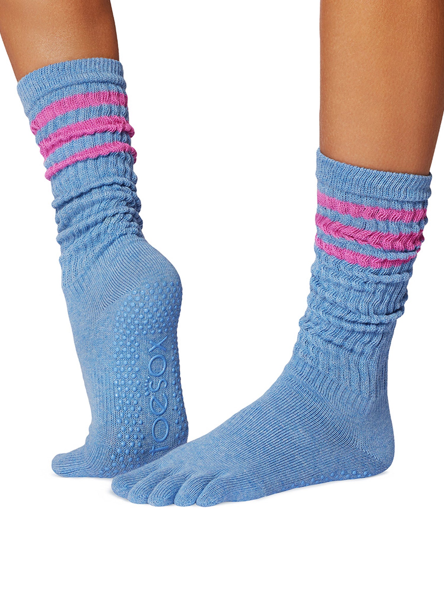 [ToeSox] Slouch (Full-Toe) Grip Socks / Yoga Pilates Socks with Anti-Slip Crew Length 24FW