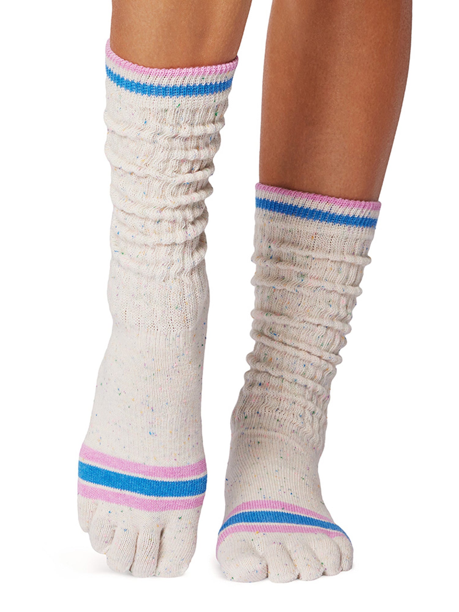 [ToeSox] Slouch (Full-Toe) Grip Socks / Yoga Pilates Socks with Anti-Slip Crew Length 24FW