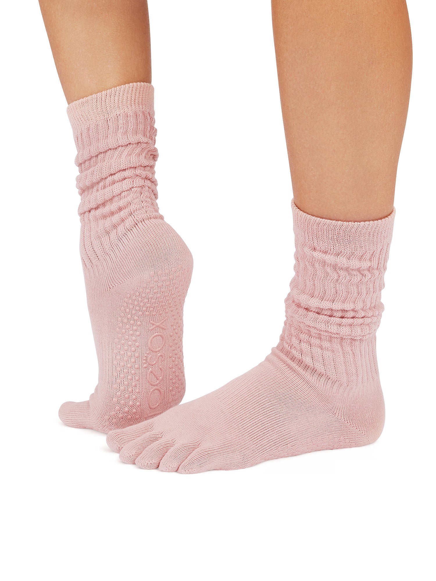 [ToeSox] Slouch スラウチ（Full-Toe／つま先あり） グリップ ソックス／ ヨガ ピラティス 滑り止め付 靴下 クルー丈 25FW_D2