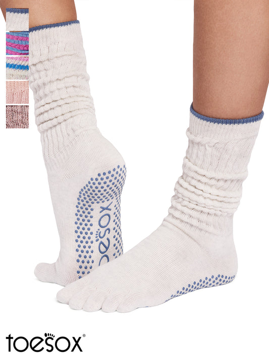 [ToeSox] Slouch (Full-Toe) Grip Socks / Yoga Pilates Non-Slip Crew Socks 26SS_D2