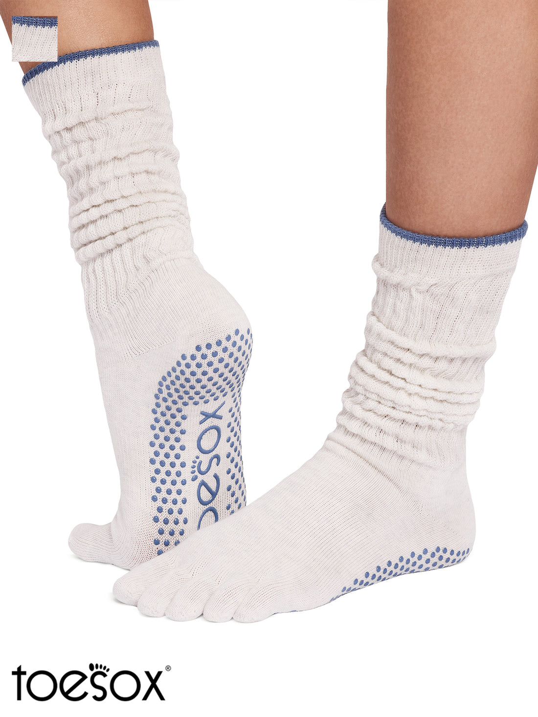 [ToeSox] Slouch スラウチ（Full-Toe／つま先あり） グリップ ソックス／ ヨガ ピラティス 滑り止め付 靴下 クルー丈 26SS_D2