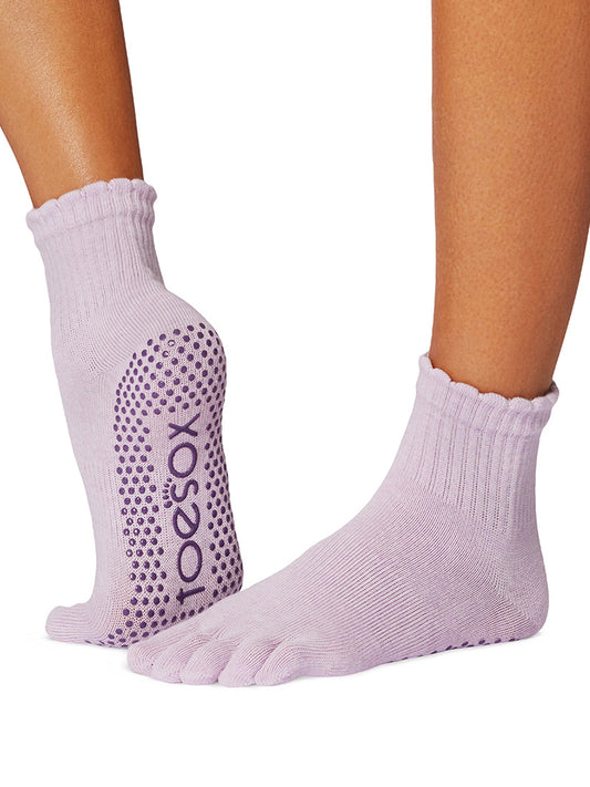 [限定SALE][ToeSox] Melody Scallop メロディ・スカロップ（Full-Toe／つま先あり） グリップ ソックス／ ヨガ ピラティス 滑り止め付 靴下 クルー丈 [GWS]