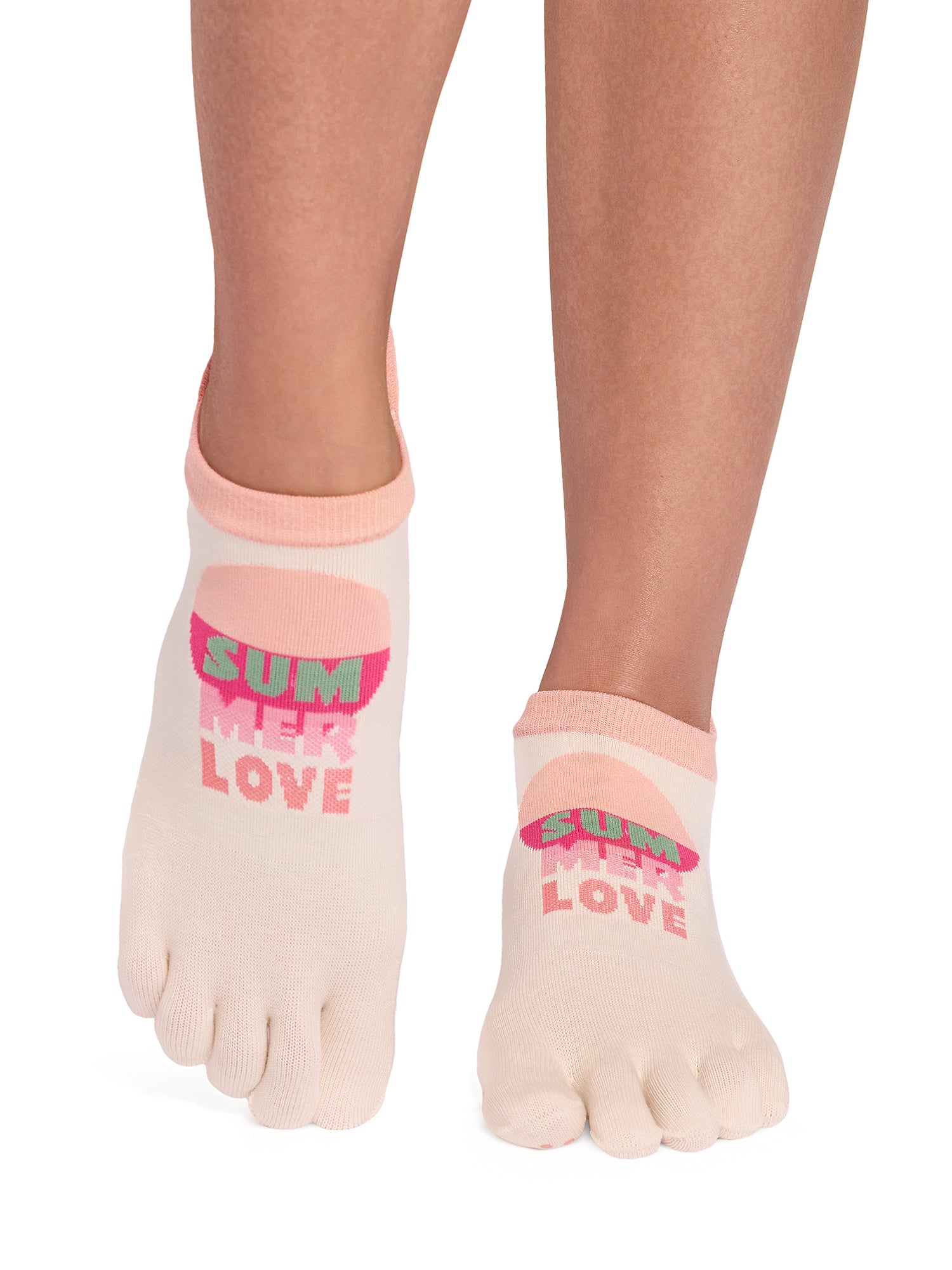 [ToeSox] Low Rise Ultra Fine Knit (Full-Toe) Grip Socks / Yoga Pilates Non-Slip Socks 26SS_D1