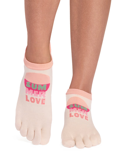 [ToeSox] Low Rise Ultra Fine Knit (Full-Toe) Grip Socks / Yoga Pilates Non-Slip Socks 26SS_D1