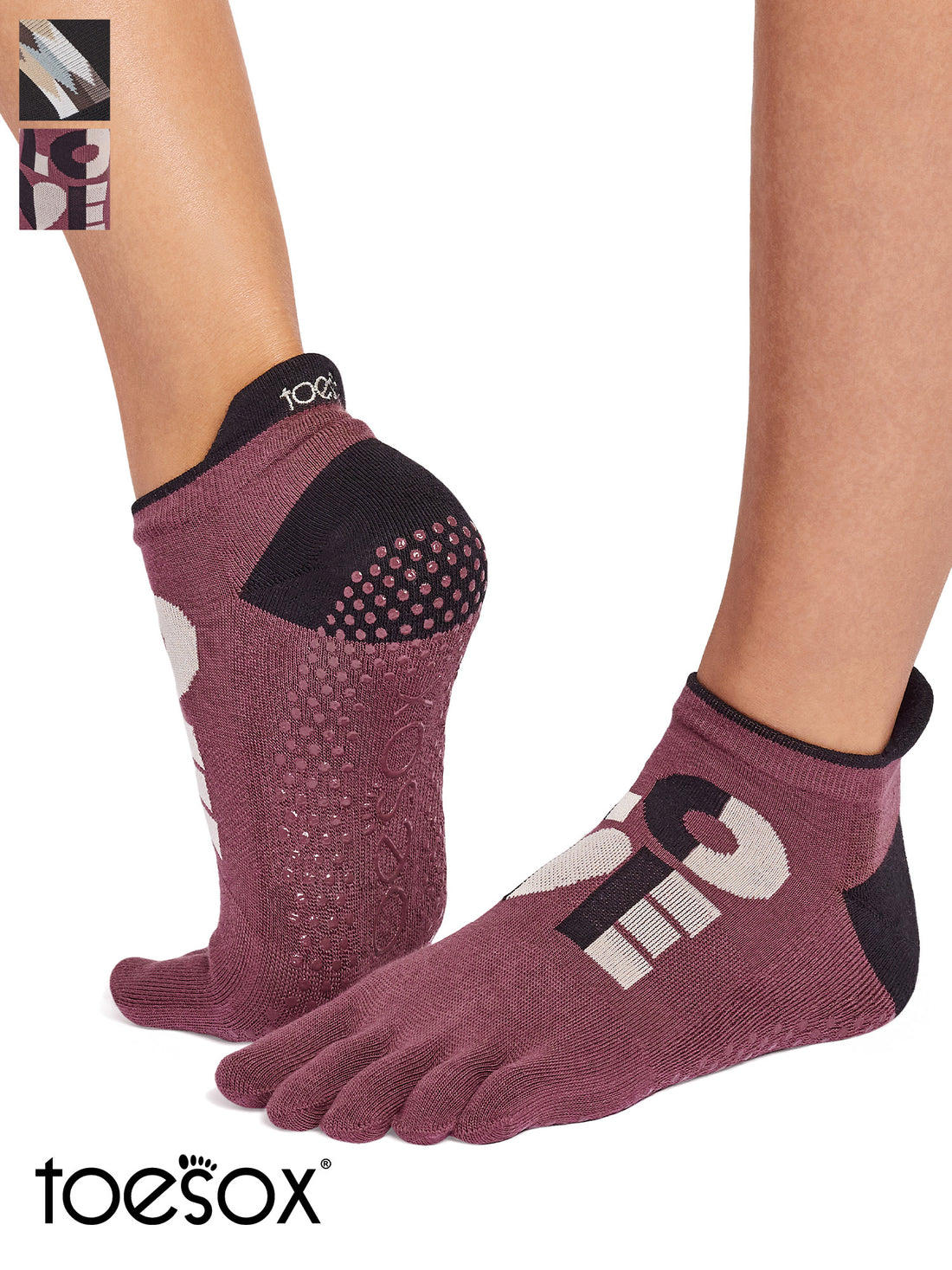 [ToeSox] Low Rise Ultra Fine Knit ローライズ ウルトラファインニット（Full-Toe／つま先あり） グリップ ソックス ／ ヨガ ピラティス 滑り止め付 靴下 26SS_D1