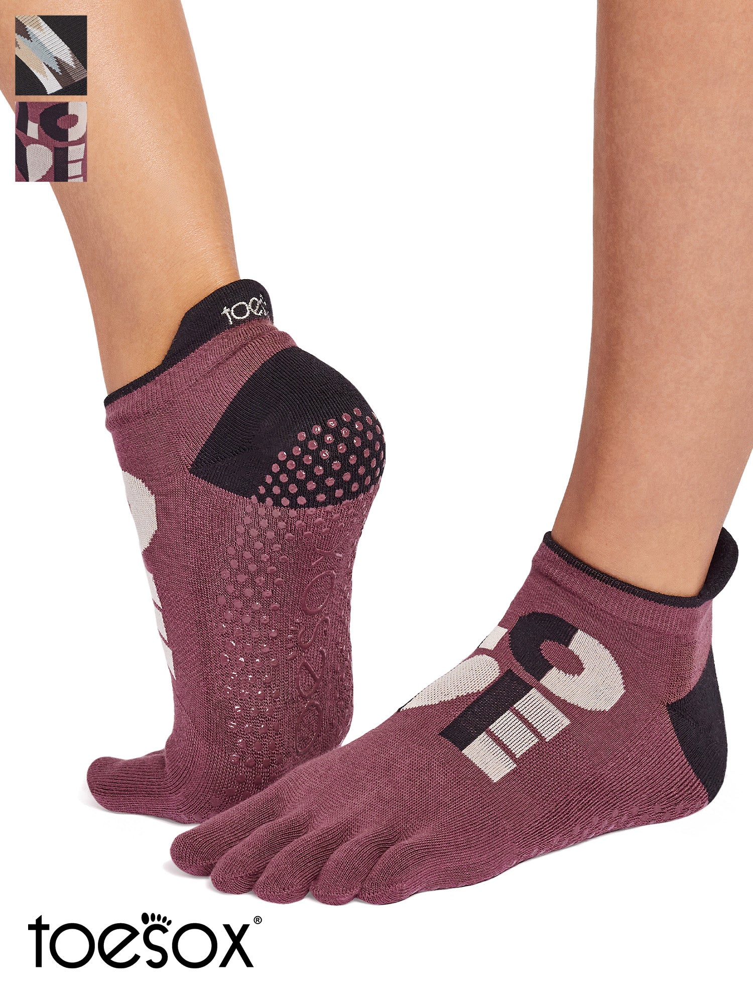 [ToeSox] Low Rise Ultra Fine Knit ローライズ ウルトラファインニット（Full-Toe／つま先あり） グリップ ソックス ／ ヨガ ピラティス 滑り止め付 靴下 26SS_D1