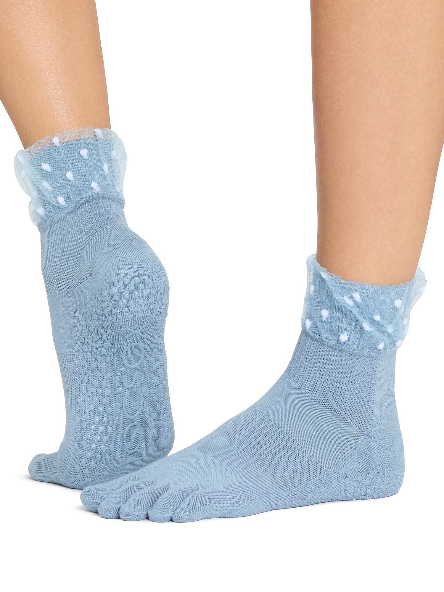 [限定SALE][ToeSox] Melody Ultra Fine Knit メロディー ウルトラファインニット（Full-Toe／つま先あり） グリップ ソックス／ ヨガ ピラティス 滑り止め付 靴下 クルー丈 26FW_D1