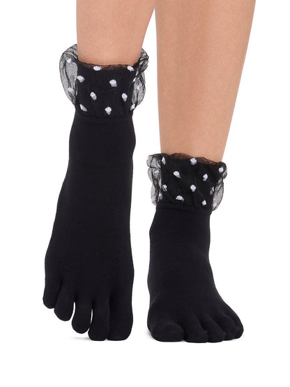 [限定SALE][ToeSox] Melody Ultra Fine Knit メロディー ウルトラファインニット（Full-Toe／つま先あり） グリップ ソックス／ ヨガ ピラティス 滑り止め付 靴下 クルー丈 26FW_D1