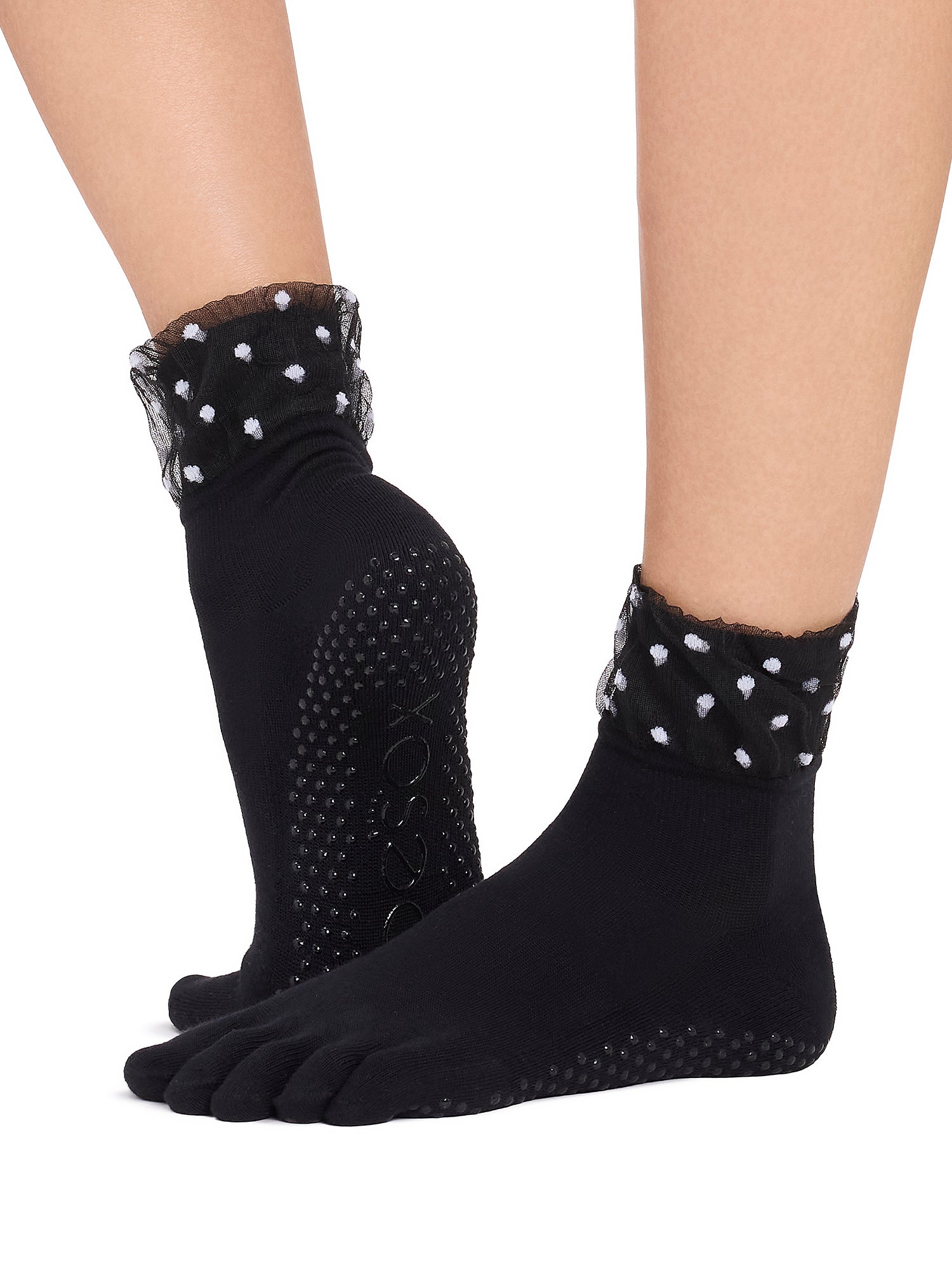 [限定SALE][ToeSox] Melody Ultra Fine Knit メロディー ウルトラファインニット（Full-Toe／つま先あり） グリップ ソックス／ ヨガ ピラティス 滑り止め付 靴下 クルー丈 26FW_D1