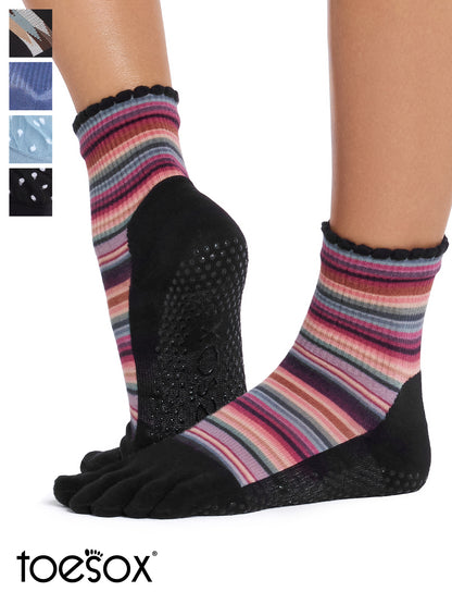 [ToeSox] Melody Ultra Fine Knit メロディー ウルトラファインニット（Full-Toe／つま先あり） グリップ ソックス／ ヨガ ピラティス 滑り止め付 靴下 クルー丈 26FW_D2
