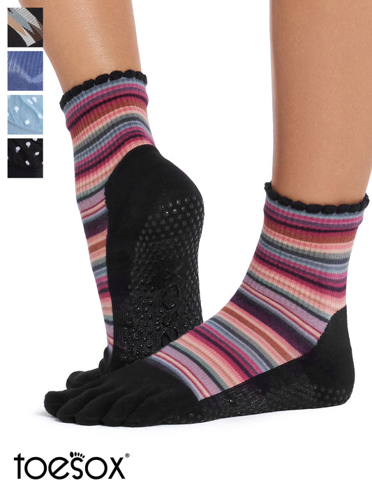 [ToeSox] Melody Ultra Fine Knit (Full-Toe) Grip Socks / Yoga Pilates Non-Slip Socks Crew Length 26SS_D2