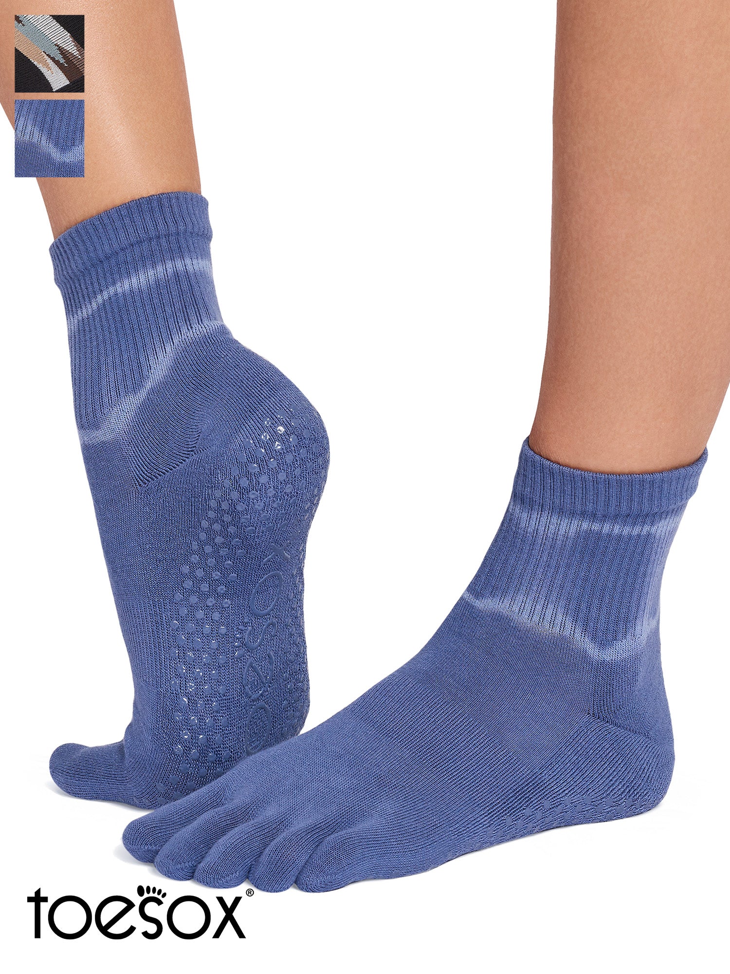 [ToeSox] Melody Ultra Fine Knit メロディー ウルトラファインニット（Full-Toe／つま先あり） グリップ ソックス／ ヨガ ピラティス 滑り止め付 靴下 クルー丈 26SS_D2