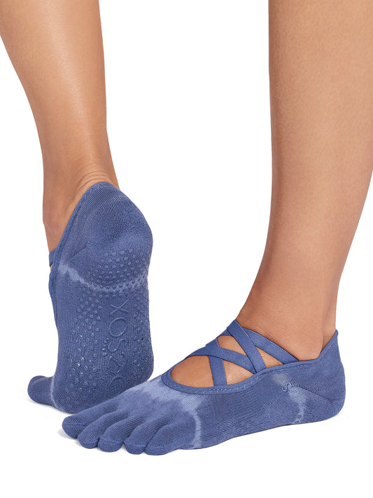 [ToeSox] Elle Ultra Fine Knit (Full-Toe) Grip Socks / Yoga Pilates Anti-Slip Crew Length Socks 26SS_D2