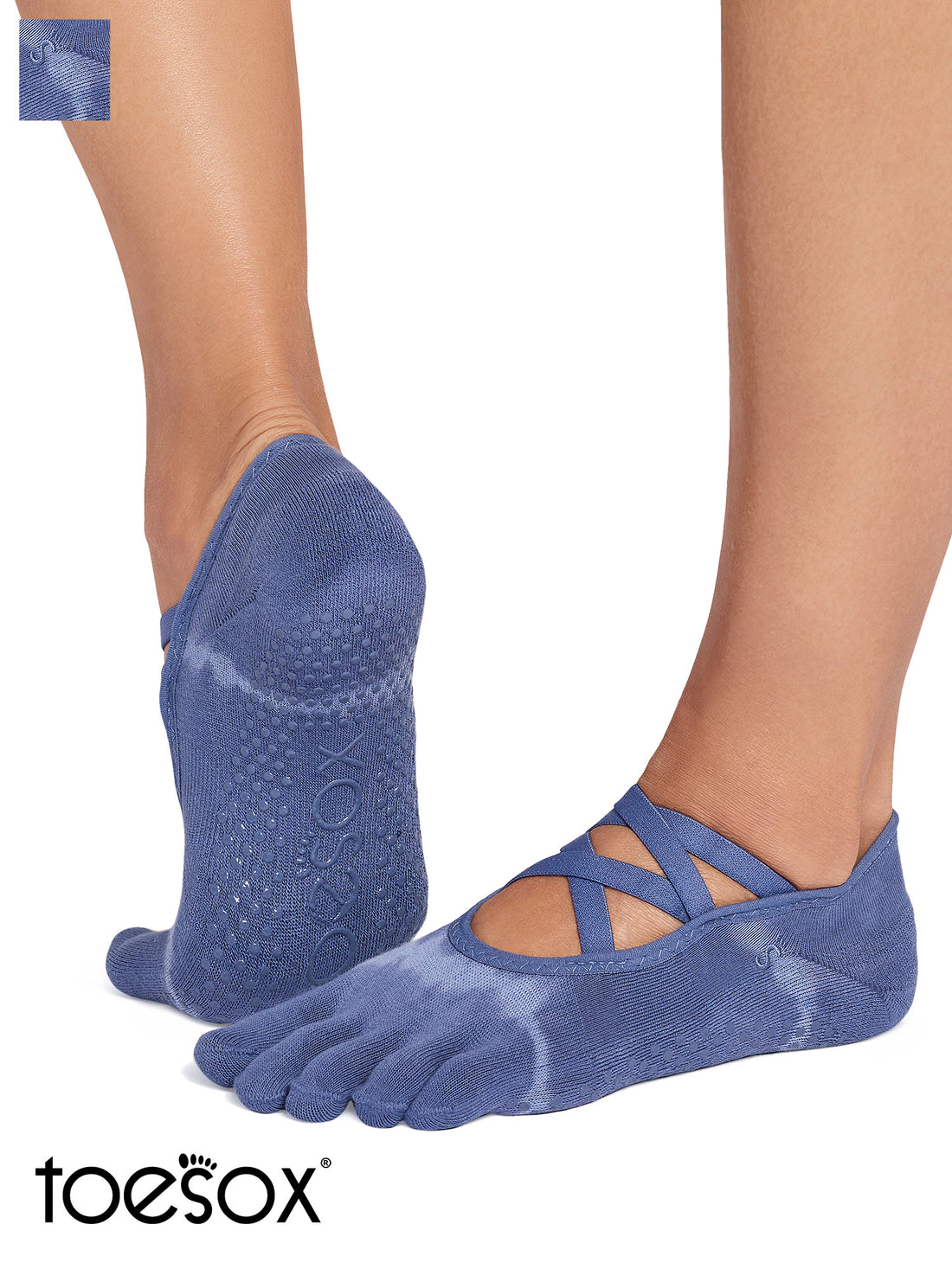 [ToeSox] Elle Ultra Fine Knit エル ウルトラファインニット（Full-Toe／つま先あり） グリップ ソックス／ ヨガ ピラティス 滑り止め付 靴下 クルー丈 26SS_D2